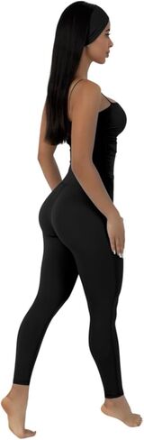 مجموعة ملابس رياضية سوداء مكونة من 3 قطع من AP WARDROBE - سروال ضيق أسود، حمالة صدر رياضية بدون أكمام مع بطانة قابلة للإزالة وعصابة رأس in Kuwait