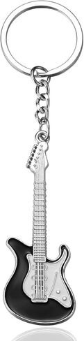 Guitar Keychain for Men Boys Bass Key Chain Ring for Guitarist Bassist Car Keyring Electric Guitar Key Holder in Kuwait