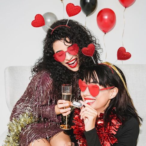 8 قطع من عصابات الرأس والنظارات الشمسية على شكل قلب عيد الحب، 4 قطع من قبعات الرأس و4 قطع من النظارات لحفلات عيد الحب التنكرية in Kuwait