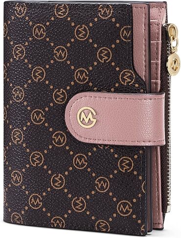 GOLF SUPAGS Wallets for Women PVC Leather Small Bifold Zipper Pocket Coin Purse Large Capacity Multi Card Organizer (Bean Green×Ash Green) in Kuwait