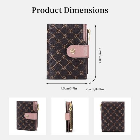 GOLF SUPAGS Wallets for Women PVC Leather Small Bifold Zipper Pocket Coin Purse Large Capacity Multi Card Organizer (Bean Green×Ash Green) in Kuwait