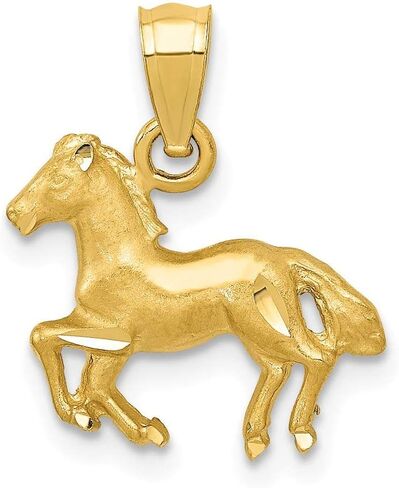Sonia Jewels Solid 14k Yellow Gold Diamond Cut Horse Pendant (17mm x 13mm) in Saudi Arabia
