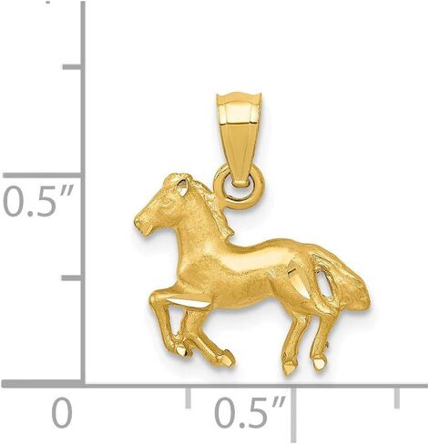 Sonia Jewels Solid 14k Yellow Gold Diamond Cut Horse Pendant (17mm x 13mm) in Saudi Arabia