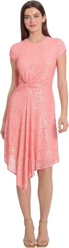 Maggy London Women's Twist Waist Asymmetric Hem Sequin Dress in Saudi Arabia