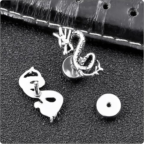 Fusamk Punk Rock Stainless Steel Animal Dragon Stud Earrings,2pcs in Kuwait