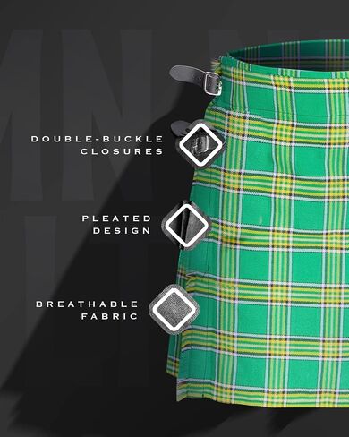 The Laoch Traditional Dress Kilt for Men, Available in 4 Tartan Patterns in Kuwait