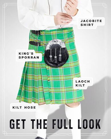The Laoch Traditional Dress Kilt for Men, Available in 4 Tartan Patterns in Kuwait