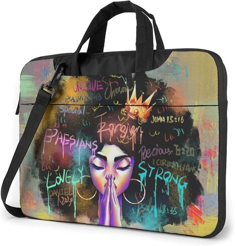 EZYES Afro Woman Laptop Bag Briefcase Shoulder Messenger Tablet Bag Business Carrying Handbag Working Computer Bag in Kuwait
