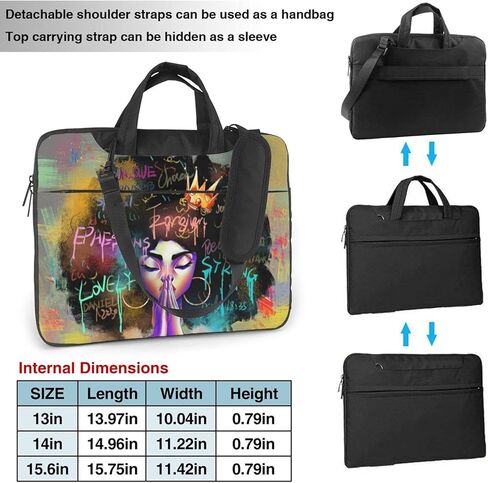 EZYES Afro Woman Laptop Bag Briefcase Shoulder Messenger Tablet Bag Business Carrying Handbag Working Computer Bag in Kuwait