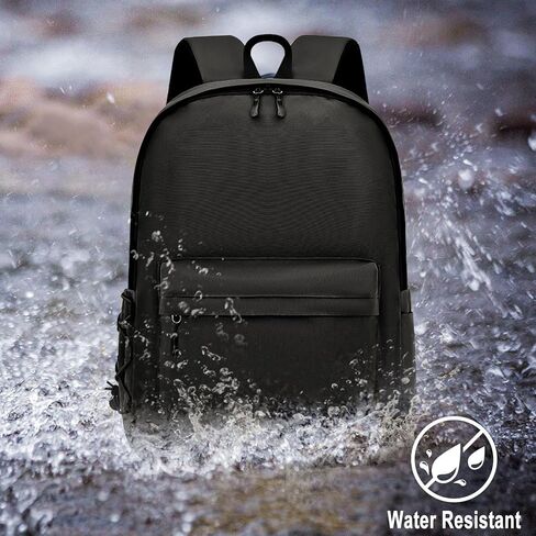 Travel Laptop Backpack for Men Women, Anti Theft Pocket Slim Durable Laptops Backpack Fits 15.6 Inch Notebook, Water Resistant College Computer Work Bag, Black in Kuwait