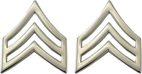 Hero's Pride Rank Insignia, 3 Stripe SGT Chevrons, Clutch Backs, 3/4" Wide, Pack of 2 in Saudi Arabia