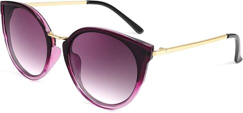 FEISEDY Vintage Polarized Cat Eye Sunglasses for Women Oversized Round Sunglasses Anti Glare B7000 in Saudi Arabia