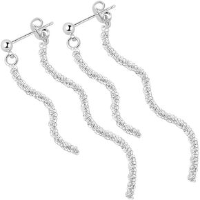 925 Sterling Silver Spiral Threader Earrings for Women Chain Tassel Earrings Handmade Twisted Pull Through Earrings for Women Girls