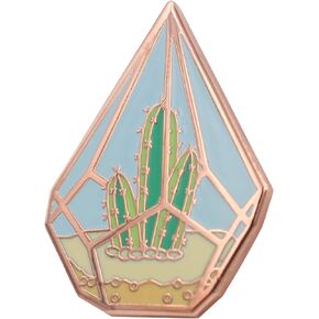 REAL SIC Cactus Enamel Pin - Cute Cactus in Geometric Terrarium Lapel Pin - A Succulent Garden for Backpacks, Jackets, Hats & Tops