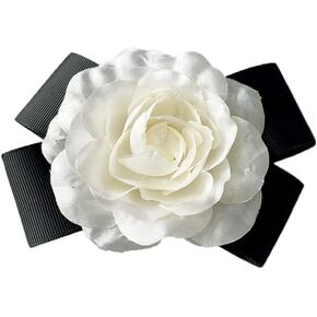 Bowknot Beige Camellia Flower Silk Shirt Pre-tied Bow Neck Tie Brooches Pins Delicate Flowers Brooch Classic for Wedding Party Dance Banquet for Women Ladies Dainty Elegant Beautiful Lapel Pins Dress Suit Ceremony Clothes Accessories Jewelry Mother's Day 