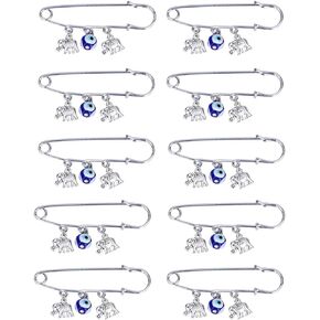 10PCS Evil Eye Brooch Pins Good Luck Lapel Pins Elegant Neckwear Accessories for Women Girls Festival Jewelry Gift Brooches & Pins