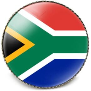Round 1 Inch South Africa Flag Pin International Travel Brooch Metal and Glass Revivalism Style Souvenir Badge for Hat Clothes Backpack