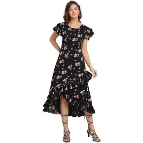 Oomph! Women's Crepe Wrap Maxi Dress