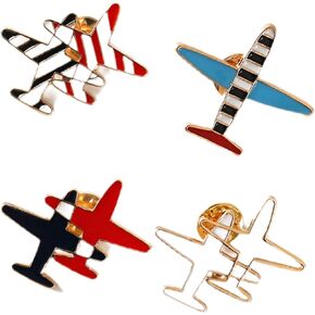 4 Pcs Small Aircraft Stripe Drip Brooch Pilot Wings Model Corsage Badge Lapel Pin Enamel Brooch Pins Cute Flight Attendant Suit Accessories Unisex