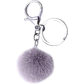 بوم بوم سلسلة المفاتيح الناعمة فرو المنك الاصطناعي لطيف الكرة سلاسل المفاتيح الفضية سيارة مفتاح حلقة حقيبة يد للنساء الفتيات in Kuwait