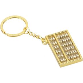 Mallofusa Alloy 6 Rolls Mini Abacus Keychain Key Ring Pendant Decoration Decor Ornament Trinket for Car Keys Handbag Fob Golden