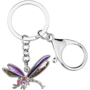Enamel Alloy Cute Dragonfly Keychain Charms Insect Jewelry Gift For Women Girls Bag Purse Car