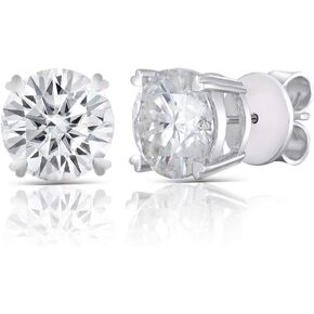 DovEggs الصلبة 14K الذهب الأبيض 6CTW 9mm G-H-I اللون القلب الأسهم قطع إنشاؤها Moissanite أقراط الدعامة عودة للنساء in Kuwait