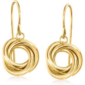 Ross-Simons Italian 14kt Yellow Gold Twisted Knot Drop Earrings