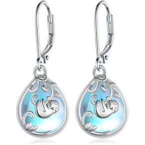 Sloth Earrings 925 Sterling Silver Filigree Sloth Dangle Earrings Cute Animal Jewelry Gifts for Girls Women Animal Lovers
