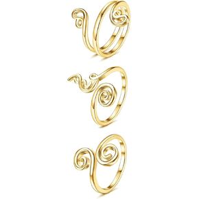 مجموعة خواتم اصابع القدم الذهبية القابلة للتعديل من 3 قطع من هاسيولهادا، تصميم مفتوح فريد من نوعه، خواتم اصابع القدم مطلية بالذهب للنساء، خواتم اصبع القدم الصيفية للشاطئ، مجوهرات القدم لأصابع قدميك، in Kuwait