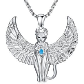 SILBAZ Bastet آلهة قلادة القط المصري آلهة قلادة القديمة Bastet تمثال قلادة مجوهرات المصرية للرجال النساء in Kuwait