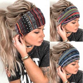 Aceorna Boho عصابات رأس بعقدة واسعة وفرقة شعر مرنة عمامة مطاطية قابلة للتمدد على شكل الفهد وتلتف للرأس من القماش وسوار يوجا وإكسسوارات عصرية للنساء والفتيات 3 قطع (مجموعة أ)