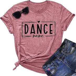 يي شيانغ ران قمصان رقص ماما للنساء، تي شيرت مطبوع عليه حروف ماما للرقص، تي شيرت كاجوال باكمام قصيرة in Kuwait