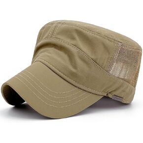 Waterproof Army Cadet Caps for Men Mesh Back Quick Dry Women's Military Cadet Hats Flat Top Patrol Castro Corps Hat