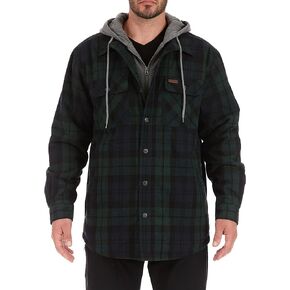 Smith's Workwear Men's Sherpa-Lined Hooded Flannel Shirt Jacket