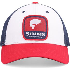 قبعة Simms Bass Patch Trucker، قبعة Snapback مع السمكة