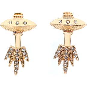 أقراط UFO للنساء، مكعب زركونيا ذهبية سبيسفينة فضاء متدلى لا يسبب الحساسية، أقراط فضاء مجوهرات الكوكب هدايا مضحكة للبنات, معدن, غير معروف in Kuwait