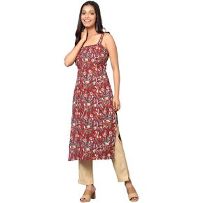 Bani Women Printed Cotton Kurti with Adjustable Shoulder Strap, Casual Sleeveless Summer Wear, Ethnic Indian Kurti for Girls