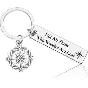 Vadaka Travel Lover Gift for Women Men Camping Keychain for Wanderer Inspirational Gift for Travel Lover Traveler Gift for Friends Traveler Themed Gift for Family Christmas Birthday Gift for Traveler