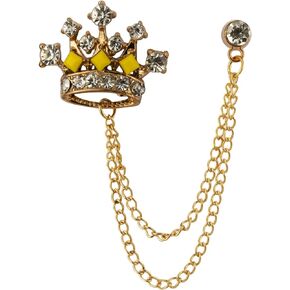 Knighthood Rose Gold Crown with Swarovski Detailing Lapel Pin Brooch Crystal Brooch Suit Stud Lapel Pin Vintage Rhinestone Wedding Brooch Pin