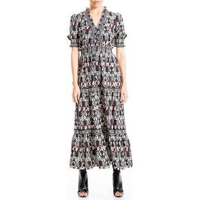 Max Studio Women's One Size Ruffle V-Neck Maxi Dress