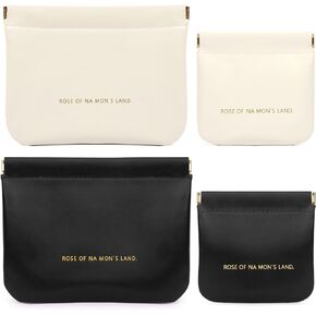 4Pcs Small Makeup Bag for Purse, Mini Travel Cosmetic Bags for Women Portable Coin Purse Lipstick Organizer Makeup Pouch (Black and White)