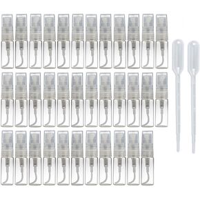 Enslz 35pcs Mini Portable Clear 3ml Glass Bottle Atomizer Refillable Perfume Bottle for Party or Travel Tool