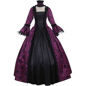 STIOEDYUAN Women Rococo Ball Gown Vintage Court Medieval Cosplay Square Neck Masquerade Theme Dresses