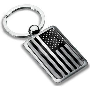 3D Metal USA United States of America American Star National Silver Flag Keyring Key Chain Ring Gift Box Men Women Keychain Giftbox Bag Accessories Handbag KK 272