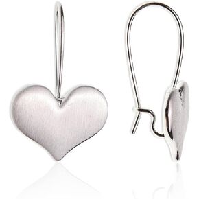 Sonateomber Simple Safety Pin Heart Huggie Hoop Earrings for Women - Modern Cute Paper Clip Cartllage Drop Dangle Valentine Jewelry Gifts