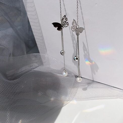 925 Sterling Silver Spiral Threader Earrings for Women Chain Tassel Earrings Handmade Twisted Pull Through Earrings for Women Girls in Saudi Arabia