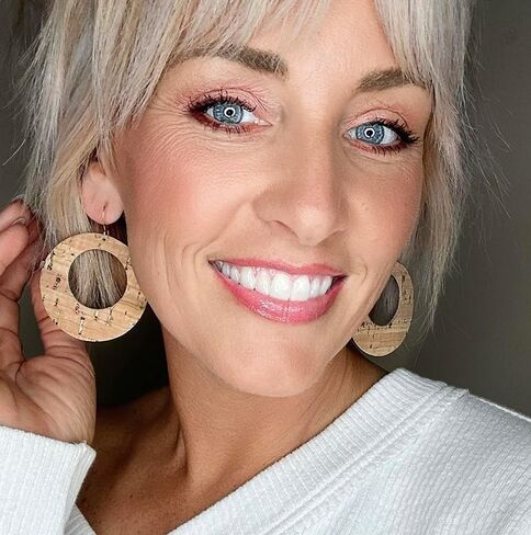Natural Gold Luna Cork Earrings (2.5in L x 2in W) in Saudi Arabia