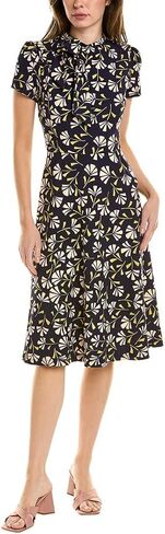 London Times Women's Petite Polished Crepe Tie Neck A-line Dress in Saudi Arabia