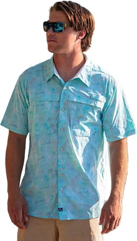 Salt Life Men's Lounge Life Woven Short Sleeve Performance Tee in Saudi Arabia